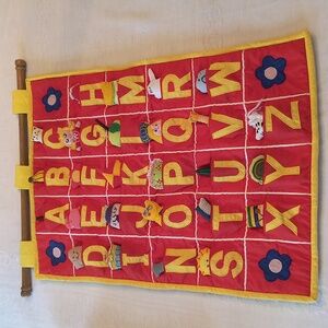 Vintage Alphabet Hanging Pocket Toy